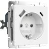 W1171761/ Розетка с заземлением, шторками и USB тип A+C (белый матовый) W1171761