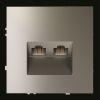 Розетка компьютерная встраиваемая VOLTUM S70 двойная RJ45+RJ45 кат.6, (шелк)