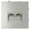 Розетка компьютерная встраиваемая VOLTUM S70 двойная RJ45+RJ45 кат.6, (сталь)