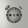 Розетка встраиваемая VOLTUM S70 с заземлением и защитными шторками, 16А, с USB, A+С, (сталь)