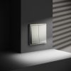 Выключатель встраиваемый VOLTUM S70 двухклавишный 10А, (сталь)