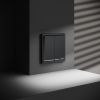 Выключатель встраиваемый VOLTUM S70 двухклавишный с подсветкой 10А, (графит)