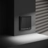 Выключатель встраиваемый VOLTUM S70 двухклавишный с подсветкой 10А, (черный матовый)