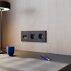 Рамка пластиковая VOLTUM S70 на 3 поста, (черный матовый)