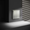 Проходной переключатель встраиваемый VOLTUM S70 двухклавишный с подсветкой 10А, (сталь)
