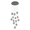 SL6520.403.13 Светильник подвесной ST-Luce черный жемчуг/прозрачно-дымчатый LED 1*65W 4000K HELMI