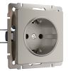 Розетка с заземлением (дымчатый) W1271004