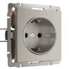 Розетка с заземлением (дымчатый) W1271004