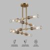 Умный потолочный светильник со стеклянными плафонами 60166/8 латунь
