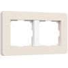 Рамка из поликарбоната на 2 поста Split айвори/белый, soft-touch W0023066