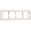 Рамка из поликарбоната на 4 поста Split айвори/белый, soft-touch W0043066