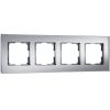 Рамка из стекла на 4 поста Senso серебряный soft-touch W0043106