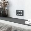 Рамка из поликарбоната для двойной розетки Stark графит матовый W0081864