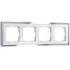 Рамка из металла на 4 поста Baguette белый/серебро W0042850