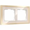 Рамка из металла на 2 поста Baguette айвори/латунь W0022851