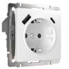 Розетка с заземлением, шторками и USB тип A+C (белый) W1171701