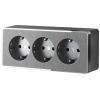 Розетка тройная с заземлением и шторками Gallant графит рифленый W5073104