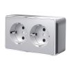 Розетка двойная с заземлением Gallant серебряный W5072106