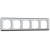 Рамка из поликарбоната на 5 постов Stream серебряный W0052106