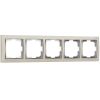 Рамка из поликарбоната на 5 постов Snabb слоновая кость/хром W0051903