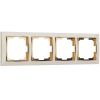 Рамка из поликарбоната на 4 поста Snabb слоновая кость/золото W0041932