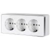Розетка тройная с заземлением и шторками Gallant белая W5073101