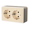 Розетка двойная с заземлением Gallant шампань рифленый W5072110