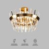 Умная хрустальная потолочная люстра 10111/5 золотая бронза/прозрачный хрусталь Strotskis