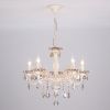 Подвесная люстра с хрусталем в классическом стиле 3281/5 белый с золотом / тонированный хрусталь