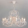 Люстра подвесная с хрусталем 3305/12 белый с золотом / прозрачный хрусталь