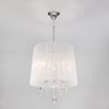 Люстра подвесная с абажуром и хрусталем 2045/5 хром/белый