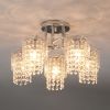 Потолочная люстра с хрусталем и плафонами 30137/5 хром