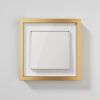 W0012853/ Рамка на 1 пост Baguette (белый/золотистая латунь) W0012853