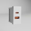 W1272701/ Модульная розетка USB тип A+C 45*22,5 (белый) W1272701
