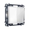 MA103030 Комплект механизма 2-клавишного перекрестного выключателя 10A-250V ALFA Белый глянец QUANT (AP1030, VM125)