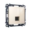 MA312005 Комплект механизма компьютерной розетки RJ-45 экранированной с автоматической защитной шторкой ALFA Бежевый глянец QUANT (AP3120, VM185)