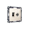 MA312510 Комплект механизма розетки компьютерной + TV оконечной RJ-45 с автоматической защитной шторкой ALFA Бежевый глянец (AP3125, VM195)