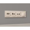 MA332110 Комплект механизма компьютерной двойной розетки RJ-45 с автоматической защитной шторкой ALFA Бежевый матовый QUANT (AP3321, VM189)