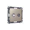 MA373310 Комплект механизма розетки TV оконечной + SAT 5-862MHz 3.5dB/950-2150MHz 3.5dB ALFA Серо-бежевый матовый QUANT (AP3733, VM217)