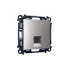 MA512005 Комплект механизма компьютерной розетки RJ-45 экранированной с автоматической защитной шторкой ALFA Сталь матовый QUANT (AP5120, VM185)