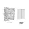 MA603030 Комплект механизм 2-клавишного перекрестного выключателя 10A-250V ALFA Шампань QUANT (AP6030, VM125)