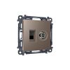 MA642510 Комплект мех-ма розетки компьютерной + TV оконечной RJ-45 с автоматической защитной шторкой ALFA Темная бронза матовый (AP6425, VM195)