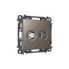 MA643310 Комплект механизма розетки TV оконечной + SAT 5-862MHz 3.5dB/950-2150MHz 3.5dB ALFA Темная бронза матовый QUANT (AP6433, VM217)
