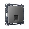 MA662030 Комплект механизма телефонной розетки ALFA Антрацит серый RJ-11(4P4C) с шторкой QUANT (AP6620, VM190)