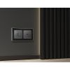 MA663030 Комплект механизма TV розетки проходной ALFA Антрацит серый 5-1000 MHz 4dB QUANT (AP6630, VM211)