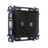 MA804035 Комплект механизма 2-кл проходного выключателя с подсветкой 5600K ALFA Черный матовый QUANT (AP8040, VM120, G25W)