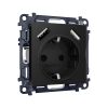 MA809010 Комплект механизма электрической розетки ALFA Черный матовый 2USB A+A 18W (быстрая зарядка) с/з QUANT (AP8090, VM155)