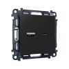 MA811010 Комплект механизма розетки ALFA Черный матовый 2USB A+C 20W (быстрая зарядка) QUANT (AP8110, VM177)