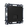 MA812030 Комплект механизма телефонной розетки ALFA Черный матовый RJ-11(4P4C) с шторкой QUANT (AP8120, VM190)