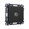 MA813030 Комплект механизма TV розетки проходной ALFA Черный матовый 5-1000 MHz 4dB QUANT (AP8130, VM211)